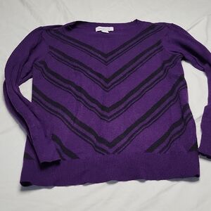 Liz Claiborne Purple and Black Chevron Sweater